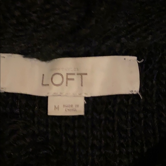 Loft Cowl Sweater- black - brown/cream accents - Picture 4 of 6